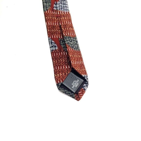 Henry Grethel Silk‎ Tie Brown Print Abstract - Picture 4 of 6